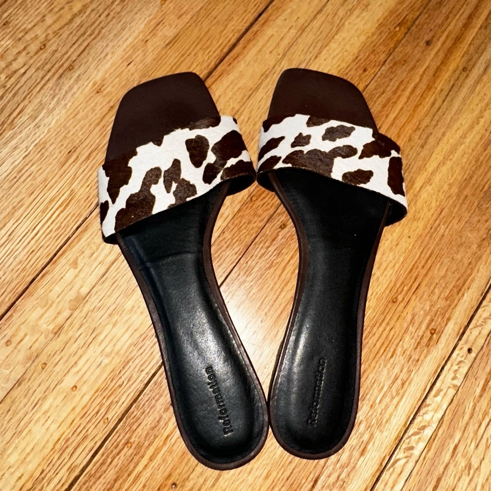 Reformation Animal Print Slides - image 1